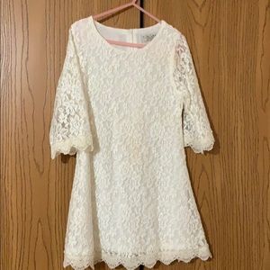 Lace white flower girl dress